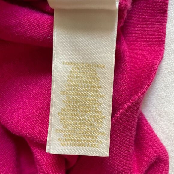 Kate Spade Somerset Pink Bow 3/4 Sleeve Cardigan, Size Large fits like a medium - Picture 10 of 11